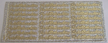 Stickerbogen 10 x 23 cm Frohe Weihnachten gold