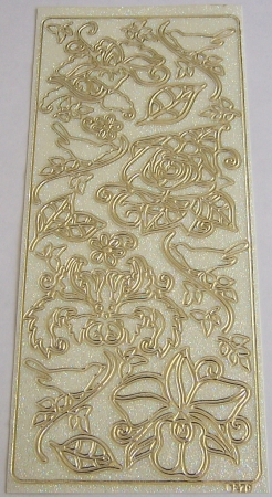 Stickerbogen 10 x 23 cm Vögel gold
