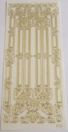 Stickerbogen 10 x 23 cm Bordüren gold
