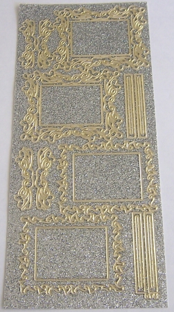 Stickerbogen 10 x 23 cm Rahmen silber