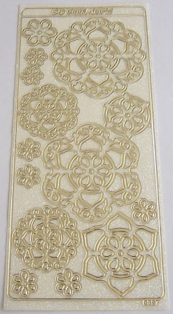 Stickerbogen 10 x 23 cm Ornamente gold