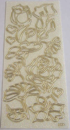 Stickerbogen 10 x 23 cm Ziersticker Blumen