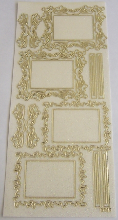 Stickerbogen 10 x 23 cm Rahmen creme