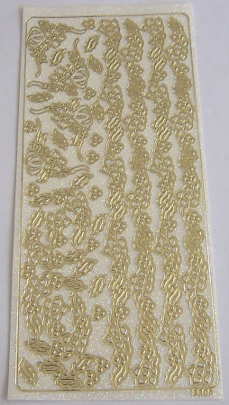 Stickerbogen 10 x 23 cm Bordüren gold