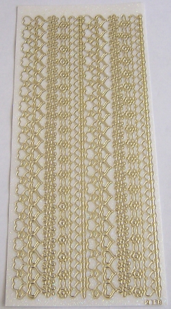 Stickerbogen 10 x 23 cm Bordüren gold