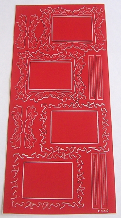 Stickerbogen 10 x 23 cm Rahmen rot