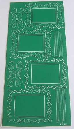 Stickerbogen 10 x 23 cm Rahmen grün