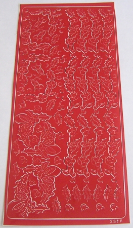 Stickerbogen 10 x 23 cm Bordüren rot
