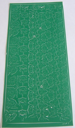 Stickerbogen 10 x 23 cm Bordüren grün