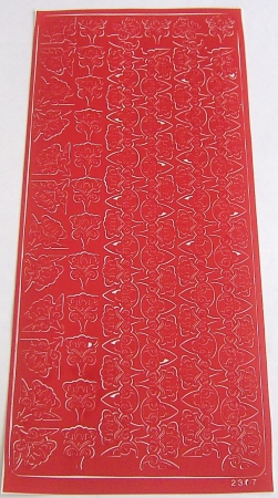 Stickerbogen 10 x 23 cm Bordüren rot