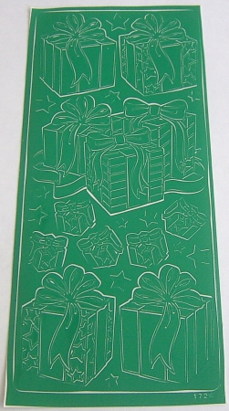 Stickerbogen 10 x 23 cm Geschenke grün