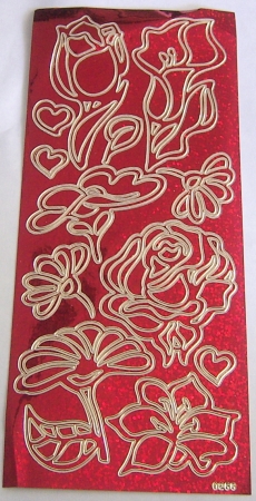 Stickerbogen 10 x 23 cm Ziersticker Blumen