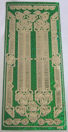Stickerbogen 10 x 23 cm Bordüren grün