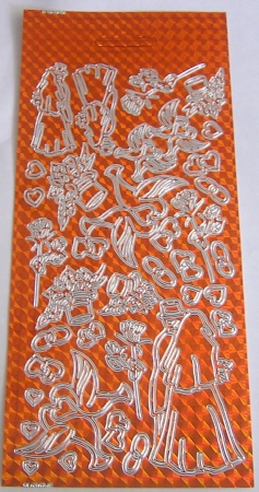 Stickerbogen 10 x 23 cm Hochzeit