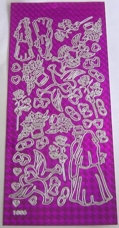 Stickerbogen 10 x 23 cm Hochzeit