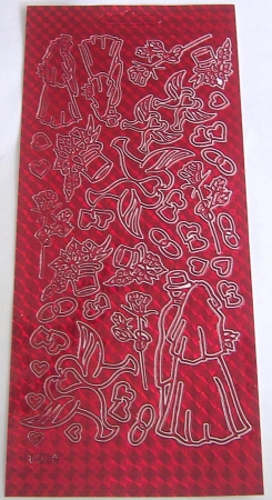 Stickerbogen 10 x 23 cm Hochzeit