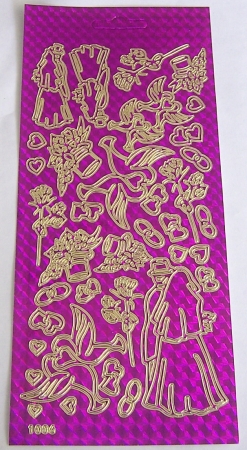 Stickerbogen 10 x 23 cm Hochzeit