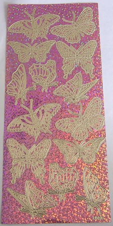 Stickerbogen 10 x 23 cm Schmetterlinge
