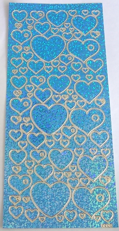 Stickerbogen 10 x 23 cm Herzen