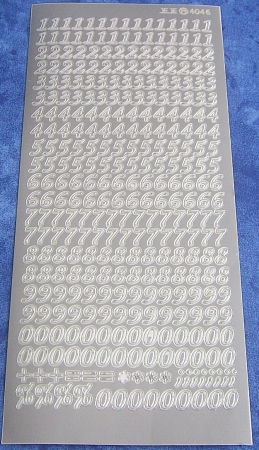 Stickerbogen 10 x 23 cm Ziersticker Zahlen
