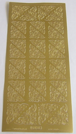 Stickerbogen 10 x 23 cm Bordüre gold