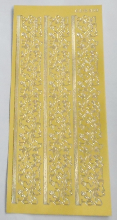 Stickerbogen 10 x 23 cm Bordüren gold glänzend