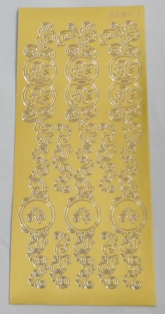 Stickerbogen 10 x 23 cm Bordüren gold glänzend