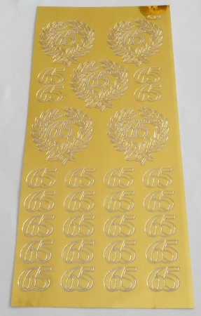 Stickerbogen 10 x 23 cm Zahlen 65