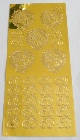 Stickerbogen 10 x 23 cm Zahlen 60