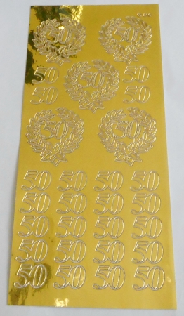 Stickerbogen 10 x 23 cm Zahlen 50