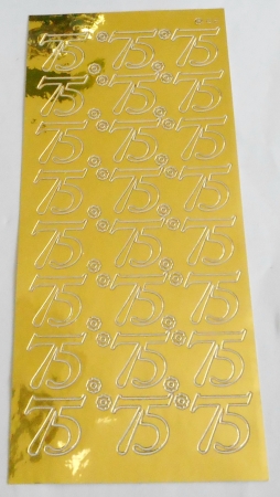 Stickerbogen 10 x 23 cm Zahlen 75