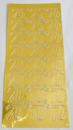 Stickerbogen 10 x 23 cm Zahlen 70