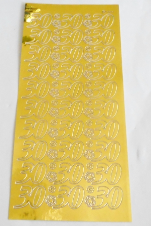 Stickerbogen 10 x 23 cm Zahlen 30