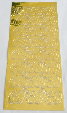Stickerbogen 10 x 23 cm Zahlen 60