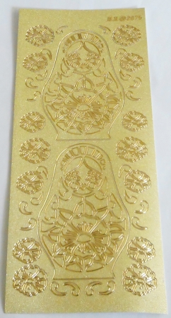 Stickerbogen 10 x 23 cm gold
