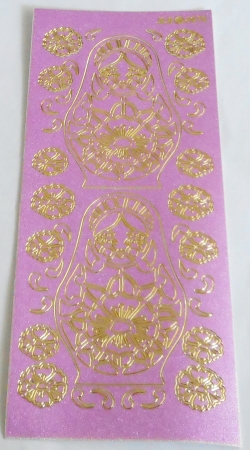 Stickerbogen 10 x 23 cm pink