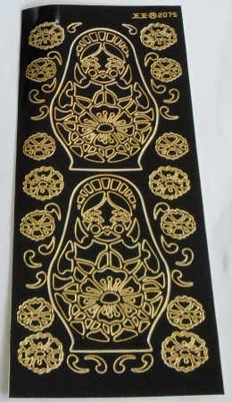 Stickerbogen 10 x 23 cm schwarz