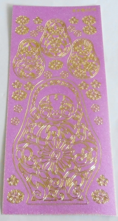 Stickerbogen 10 x 23 cm pink
