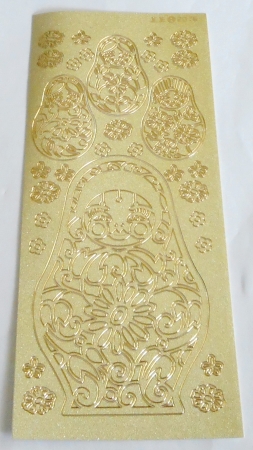 Stickerbogen 10 x 23 cm gold