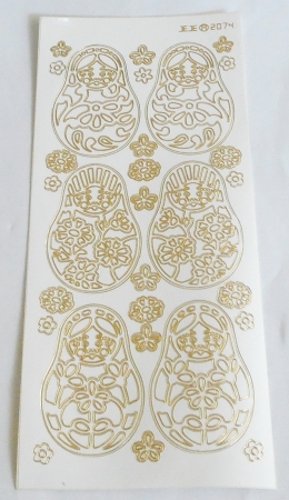 Stickerbogen 10 x 23 cm weiss
