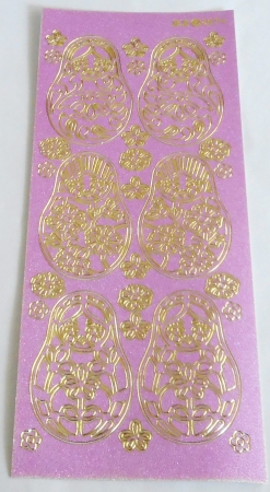 Stickerbogen 10 x 23 cm pink