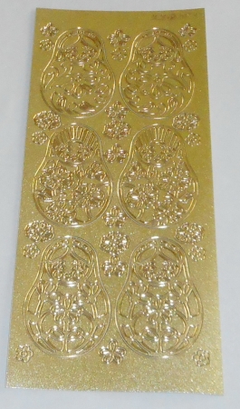Stickerbogen 10 x 23 cm gold