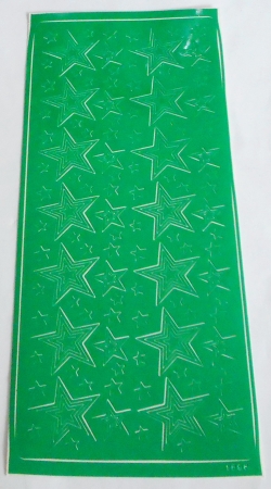 Stickerbogen 10 x 23 cm Sterne grün
