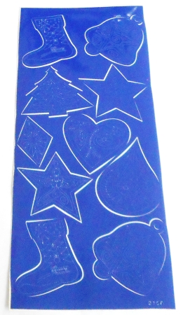 Stickerbogen 10 x 23 cm Glocken, Stiefel, Stern,..