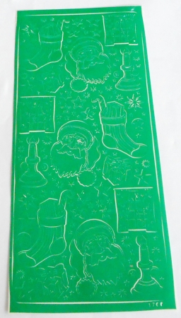 Stickerbogen 10 x 23 cm Stiefel und Weihnachtsmann