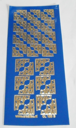 Stickerbogen 10 x 23 cm Ecken blau