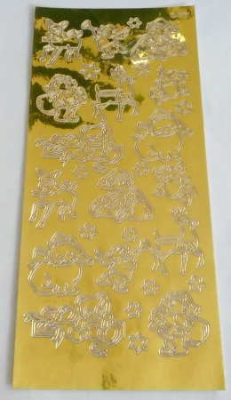 Stickerbogen 10 x 23 cm Weihnachtliche Motive