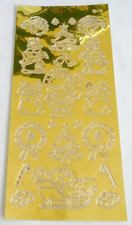 Stickerbogen 10 x 23 cm Weihnachtliche Motive