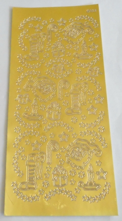 Stickerbogen 10 x 23 cm Weihnachtliche Motive