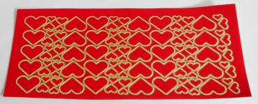 Stickerbogen 10 x 23 cm Herzen